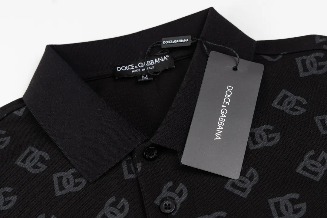 DG/ DG ， New Arrivalpolo Logo ， Retro Same Style T Versatile : Black Size：M-3XL